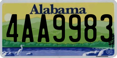 AL license plate 4AA9983