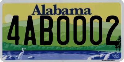 AL license plate 4AB0002