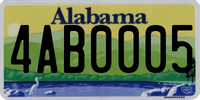 AL license plate 4AB0005