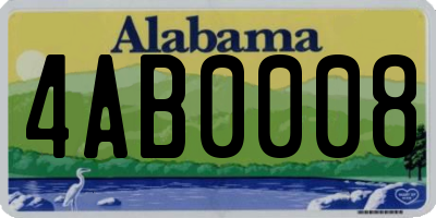 AL license plate 4AB0008