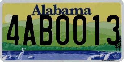 AL license plate 4AB0013