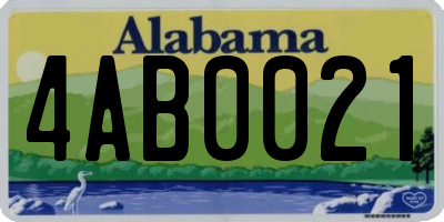 AL license plate 4AB0021