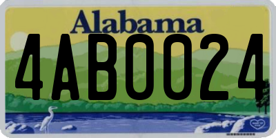 AL license plate 4AB0024