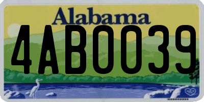 AL license plate 4AB0039