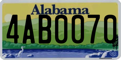AL license plate 4AB0070
