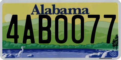 AL license plate 4AB0077