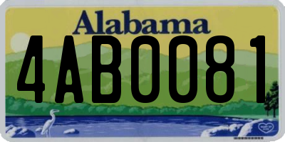 AL license plate 4AB0081