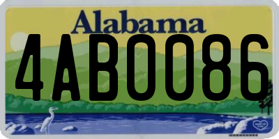 AL license plate 4AB0086