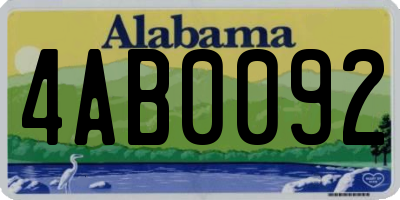 AL license plate 4AB0092