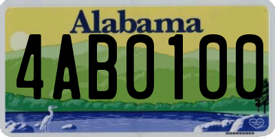 AL license plate 4AB0100