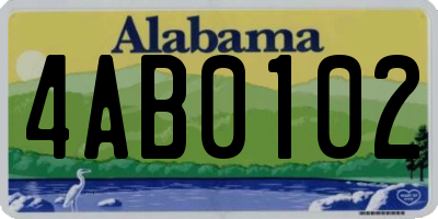 AL license plate 4AB0102