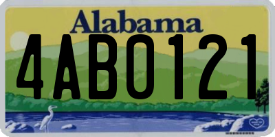 AL license plate 4AB0121