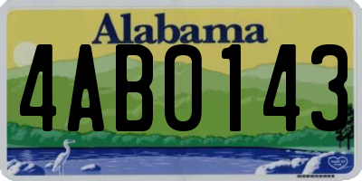 AL license plate 4AB0143