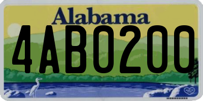 AL license plate 4AB0200