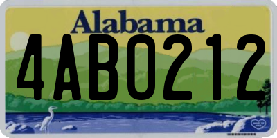 AL license plate 4AB0212