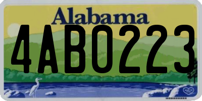 AL license plate 4AB0223