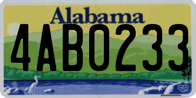 AL license plate 4AB0233