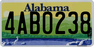 AL license plate 4AB0238