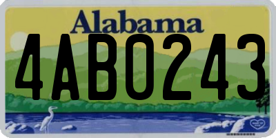 AL license plate 4AB0243