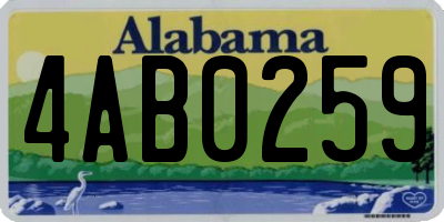 AL license plate 4AB0259
