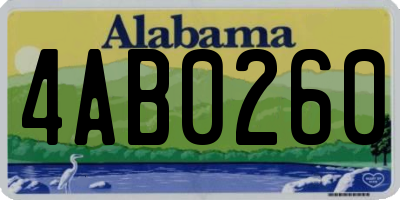 AL license plate 4AB0260