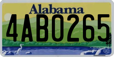 AL license plate 4AB0265
