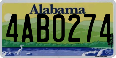 AL license plate 4AB0274