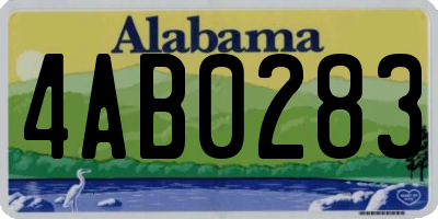 AL license plate 4AB0283