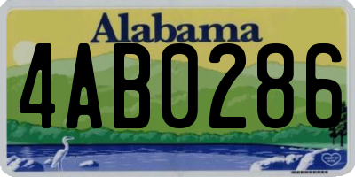 AL license plate 4AB0286