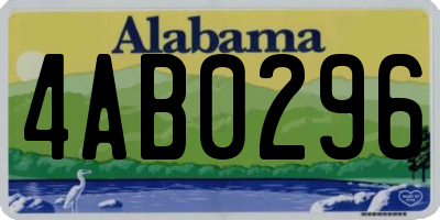 AL license plate 4AB0296