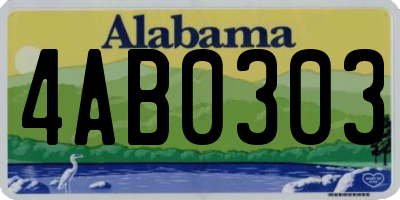 AL license plate 4AB0303