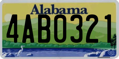AL license plate 4AB0321
