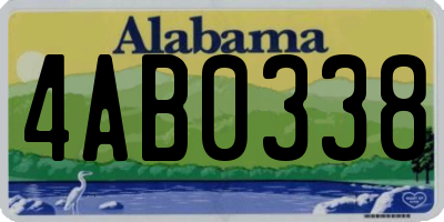 AL license plate 4AB0338