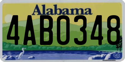 AL license plate 4AB0348