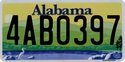 AL license plate 4AB0397
