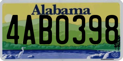 AL license plate 4AB0398