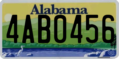 AL license plate 4AB0456