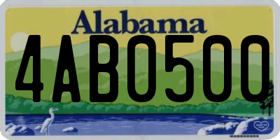 AL license plate 4AB0500