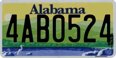 AL license plate 4AB0524