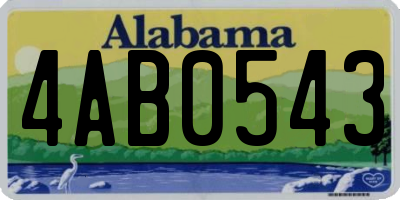 AL license plate 4AB0543
