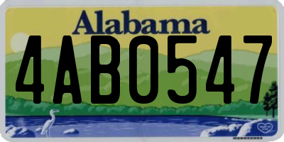 AL license plate 4AB0547