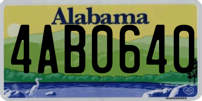 AL license plate 4AB0640