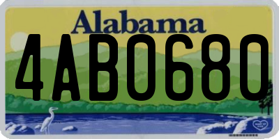 AL license plate 4AB0680