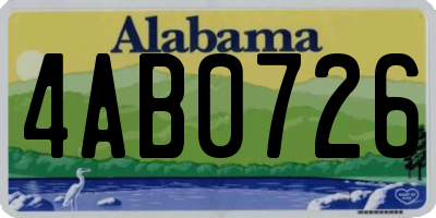 AL license plate 4AB0726