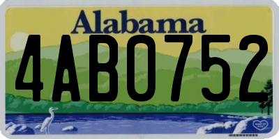 AL license plate 4AB0752