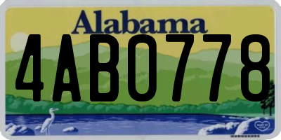 AL license plate 4AB0778