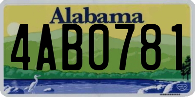 AL license plate 4AB0781