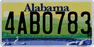 AL license plate 4AB0783