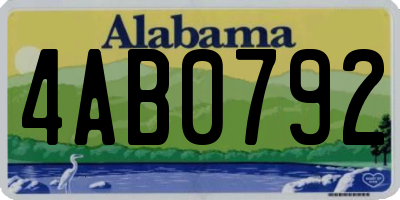 AL license plate 4AB0792