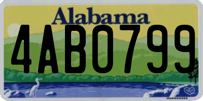 AL license plate 4AB0799